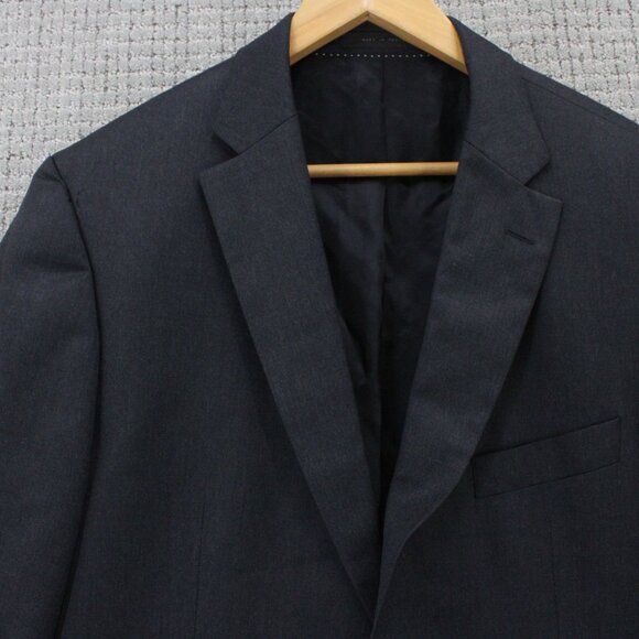 Boss Hugo Boss Blazer Mens Size 44R Dark Gray Two Button Front Lined Super 110 - Picture 3 of 11